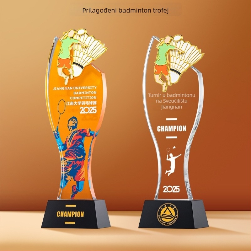 Sportska kristalna trofeja s prilagodljivim logotipom, težina oko 1 kg, Hanghao