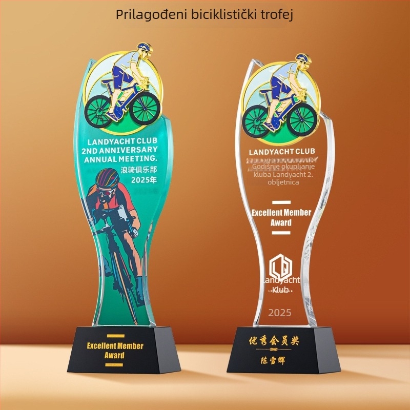 Sportska kristalna trofeja s prilagodljivim logotipom, težina oko 1 kg, Hanghao