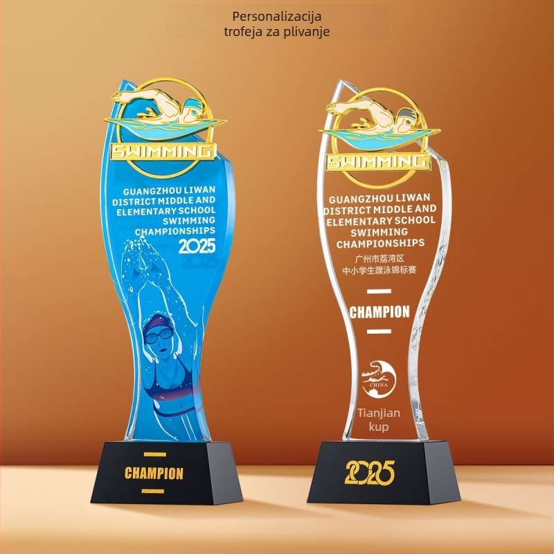 Sportska kristalna trofeja s prilagodljivim logotipom, težina oko 1 kg, Hanghao