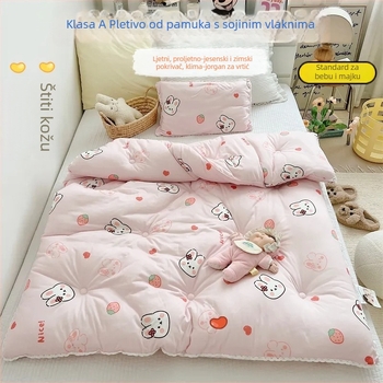 Dječje pletivo pamukovo ćebe s punilom od vlakana soje, crtani stil (težina 1.0–1.5 kg; sve sezone; gustoća tkanine 133×76; materijal: plet pamuk; punilo: vlakna soje)