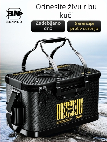 Benno kanta za živu ribu za divljački ribolov – jedinstveno tvrdi kućište, sklopiva kanta s zaštitom za ribe