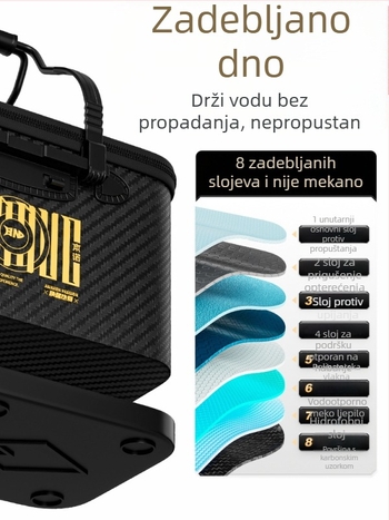 Benno kanta za živu ribu za divljački ribolov – jedinstveno tvrdi kućište, sklopiva kanta s zaštitom za ribe