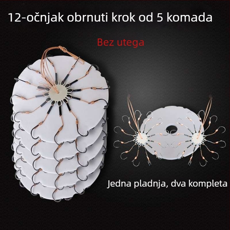 Set udica za ribolov – osmeročna kuka, bez bodlja, preklopna pločica i četvrtasta mamac za morski ribolov