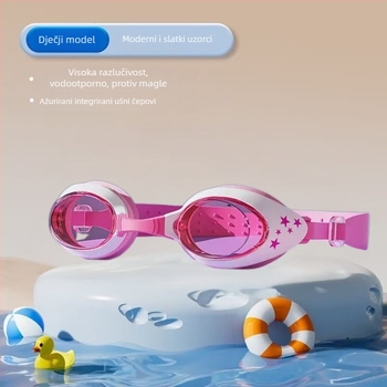 Dječji set za plivanje: silikon kapa i naočale s antifog lećama od polikarbonata, dizajn ajkule