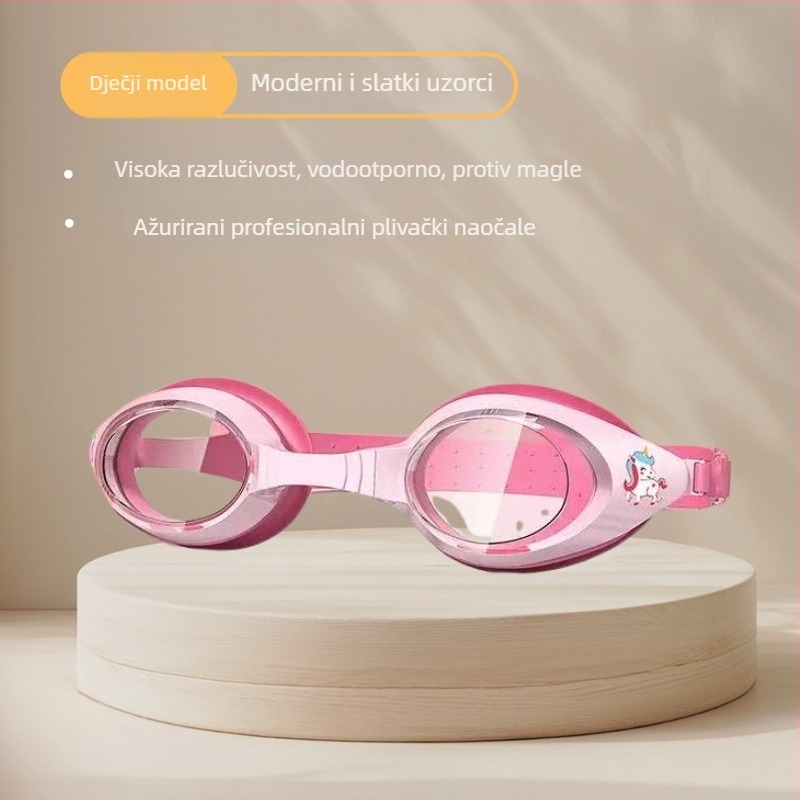 Dječji set za plivanje: silikon kapa i naočale s antifog lećama od polikarbonata, dizajn ajkule