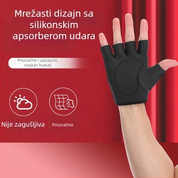 Rukavice za sport s polu prstima za vožnju bicikla – za odrasle, unisex, srednje debljine, dizajn s polu prstom, za vježbanje i vožnju bicikla