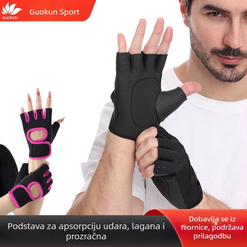 Rukavice za sport s polu prstima za vožnju bicikla – za odrasle, unisex, srednje debljine, dizajn s polu prstom, za vježbanje i vožnju bicikla