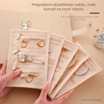 Novi veliki kožni organizator za nakit, zaštita od oksidacije, prilagodljivi putni clutch uz baršunastu torbicu
