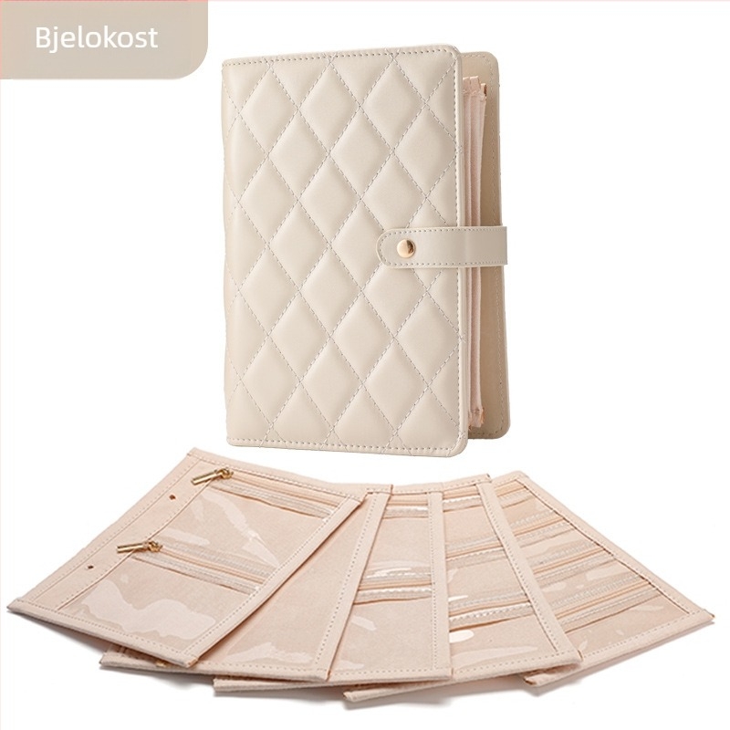 Novi veliki kožni organizator za nakit, zaštita od oksidacije, prilagodljivi putni clutch uz baršunastu torbicu