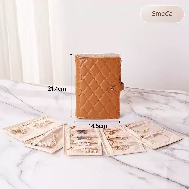 Novi veliki kožni organizator za nakit, zaštita od oksidacije, prilagodljivi putni clutch uz baršunastu torbicu