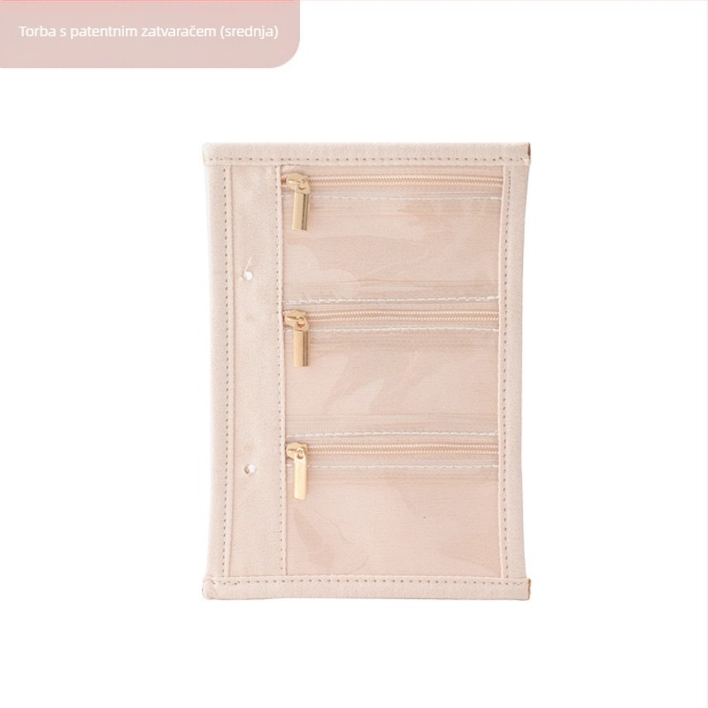 Novi veliki kožni organizator za nakit, zaštita od oksidacije, prilagodljivi putni clutch uz baršunastu torbicu