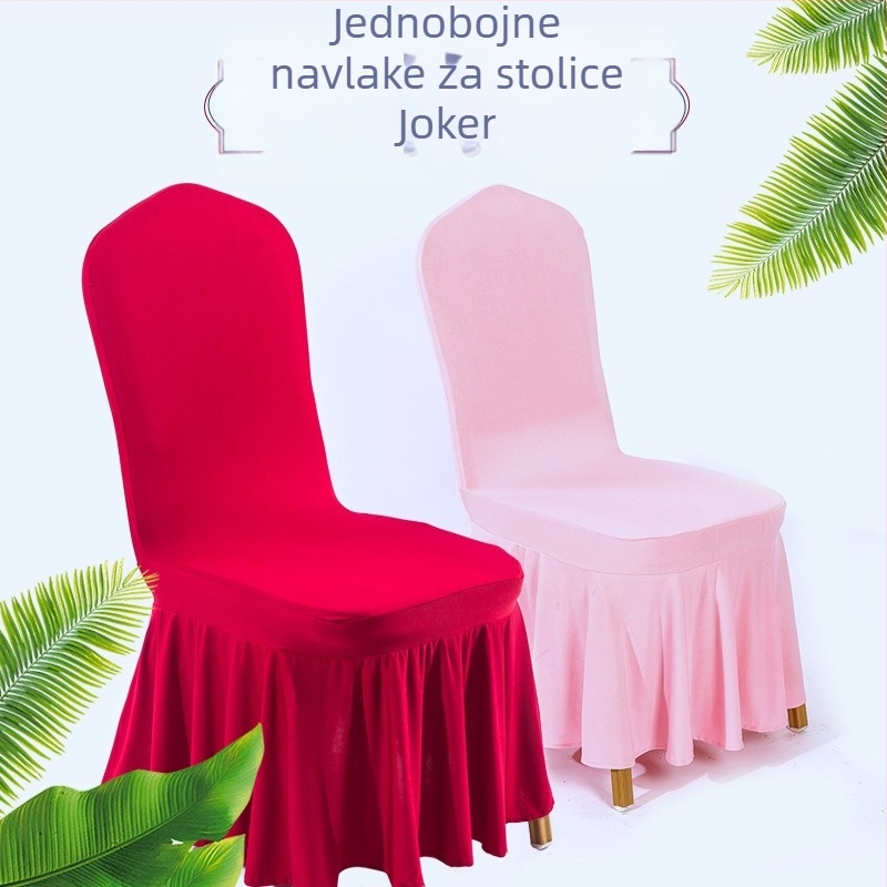 Navlaka za stolice za hotele i restorane, svadbeni stil, poliester, kvadratni oblik, prozračna, protuklizna, otporna na habanje
