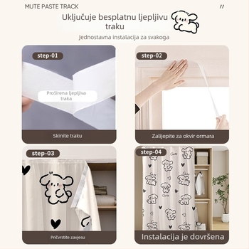 Zavjesa za ormarice i vrata — platnena zavjesa od platna, moderni minimalisticki stil, motiv krajolika