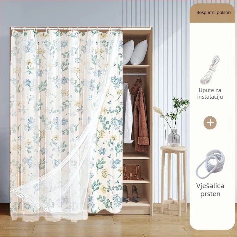 Zavjesa za ormarice i vrata — platnena zavjesa od platna, moderni minimalisticki stil, motiv krajolika