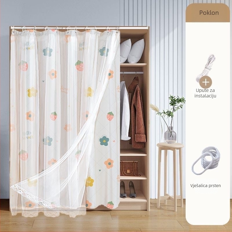 Zavjesa za ormarice i vrata — platnena zavjesa od platna, moderni minimalisticki stil, motiv krajolika