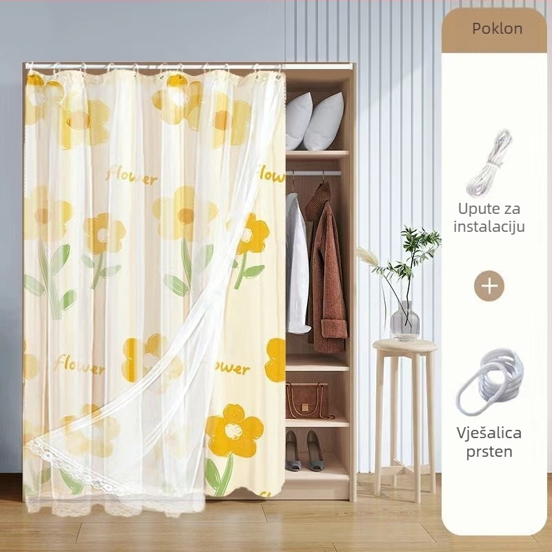 Zavjesa za ormarice i vrata — platnena zavjesa od platna, moderni minimalisticki stil, motiv krajolika