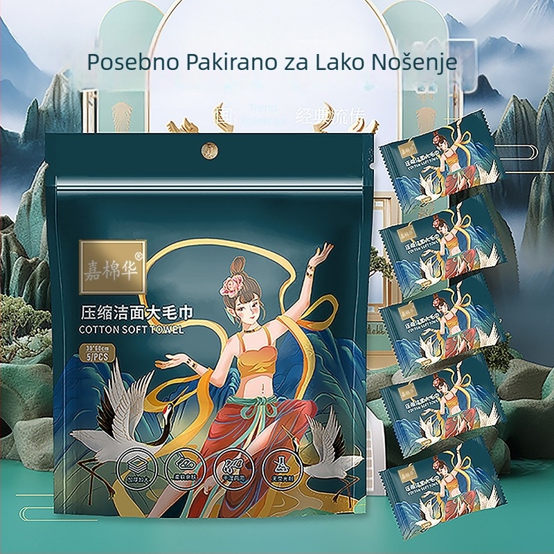 Texture Komprimirana maramica za lice od biljnog vlakna, ekstra debela, 50 g i više, jednokratna upotreba, za putovanja