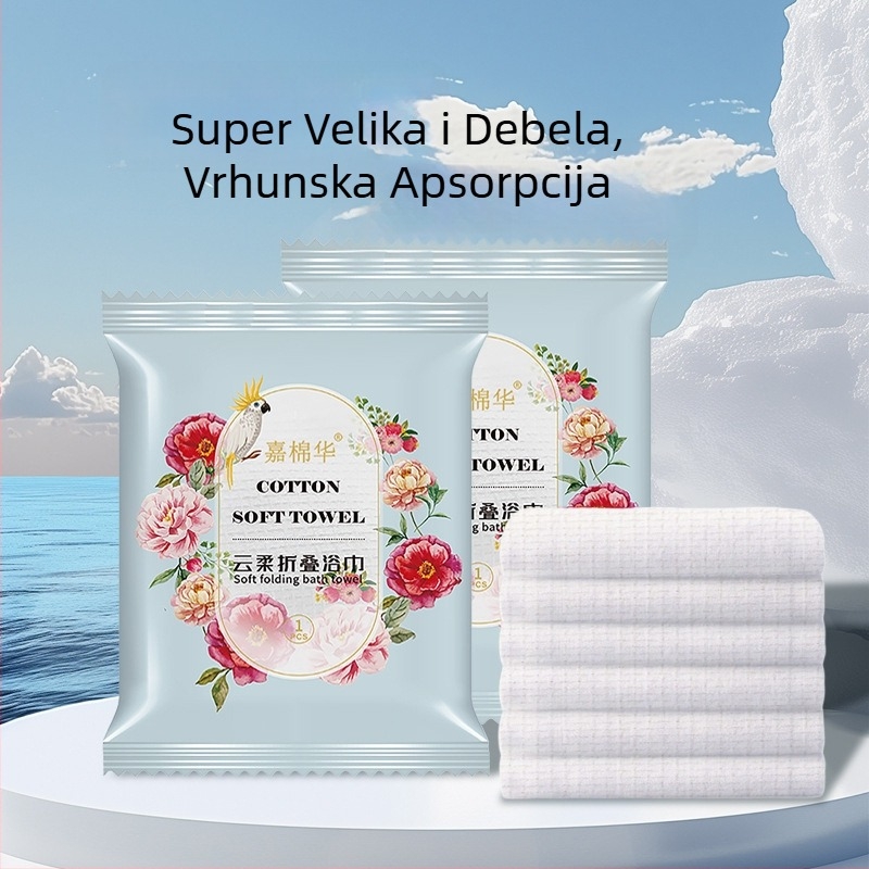 Texture Komprimirana maramica za lice od biljnog vlakna, ekstra debela, 50 g i više, jednokratna upotreba, za putovanja