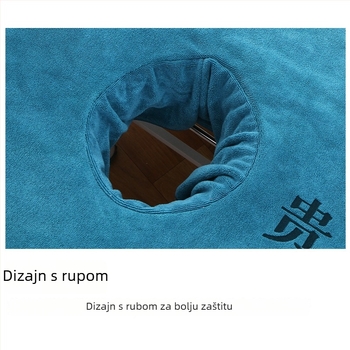 Ručnik za masažu u salonu s otvorima, velik, debeo, upijajući superfin vlakno 150D, 120–140 g, šavovi, ručnik za tijelo/lice, Jie Yi Shi