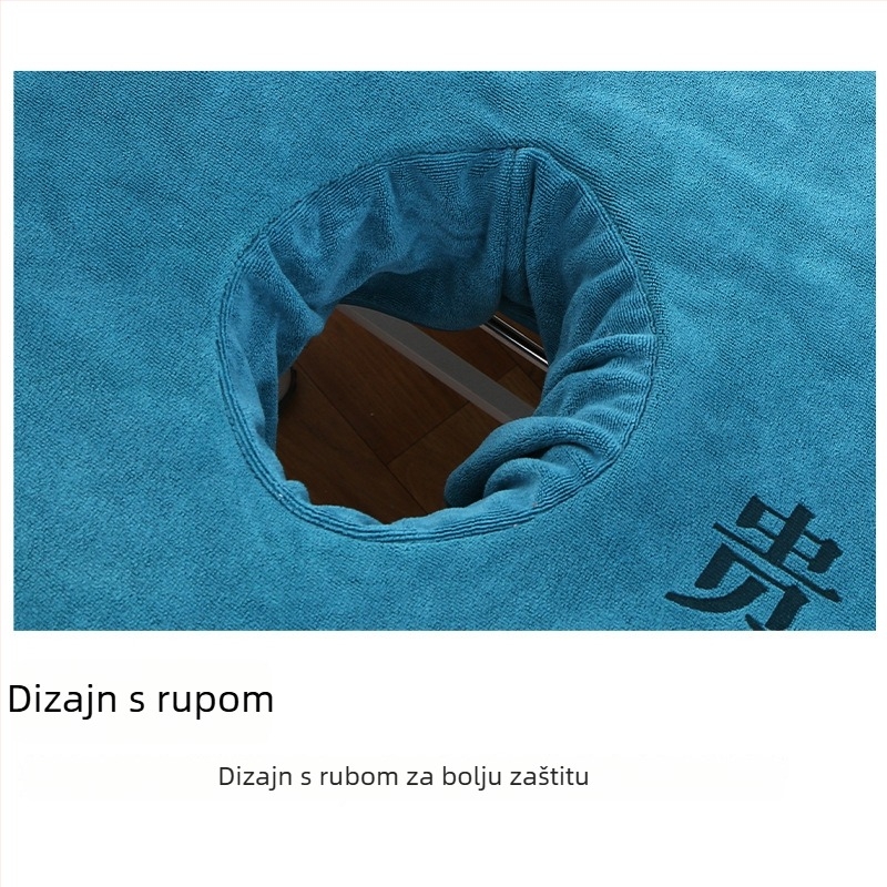 Ručnik za masažu u salonu s otvorima, velik, debeo, upijajući superfin vlakno 150D, 120–140 g, šavovi, ručnik za tijelo/lice, Jie Yi Shi