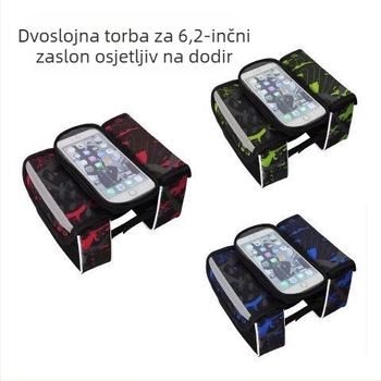 Set torbi za MTB bicikl: torba za prednju gornju cijev, torba s dodirnim zaslonom, torba za gornju cijev, vodootporna sjedišna torba