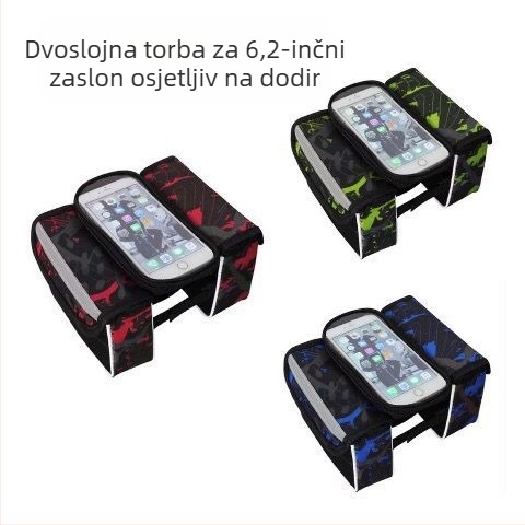 Set torbi za MTB bicikl: torba za prednju gornju cijev, torba s dodirnim zaslonom, torba za gornju cijev, vodootporna sjedišna torba