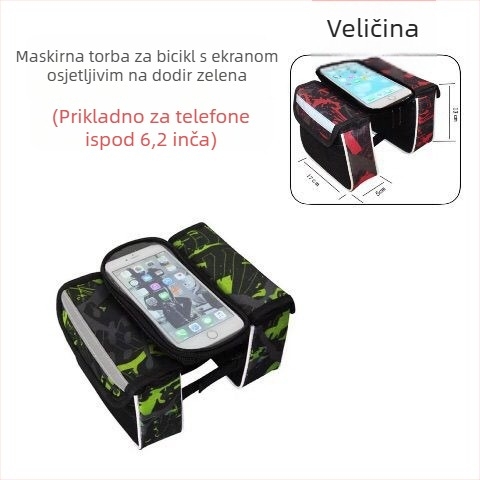 Set torbi za MTB bicikl: torba za prednju gornju cijev, torba s dodirnim zaslonom, torba za gornju cijev, vodootporna sjedišna torba