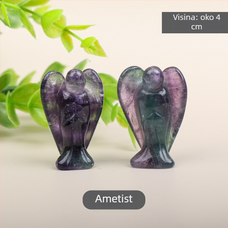 Anđeoska kristalna ukrasa – Prirodni kristal, Geometrijski oblik, Moderni minimalistički stil, Kod 1687, Kartonsko pakiranje