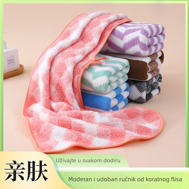 Set ručnika od koralnog flisa, upijajući ručnici za lice i za kupaonicu, 35×75 cm