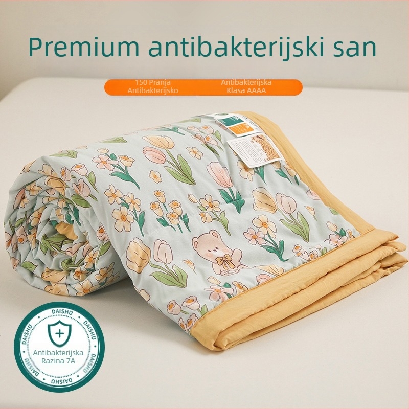 Jielia 7A ljetna pamučna deka za pranje, materijal: pamuk, punilo: poliester, otisak s reaktivnom bojom i bojom, stil: mali svježi