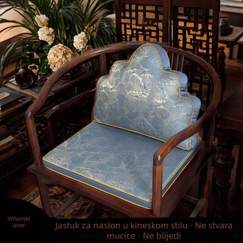 Jastučić za stolicu u novokineskom stilu sa naslonom, kružni jastučić od retro crvenog drveta, elegantan izgled, prilagodljiv
