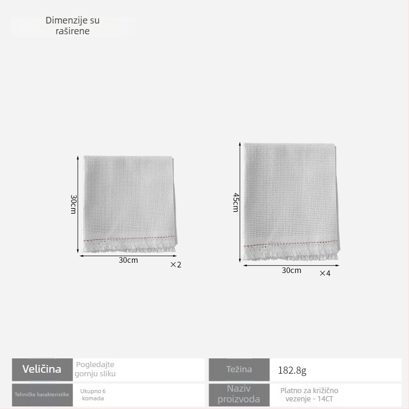 Platno za križno šivanje 11ct laneno platno, jednostavan stil