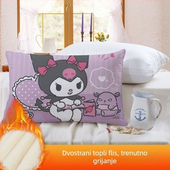 Dvostruka jastučnica za djecu Kuromi, s flis presvlakom, digitalni tisak, 100% poliester