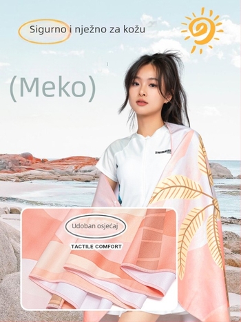 Nosivi ručnik-pončo od mikrovlakna za plažu – brzo sušenje, lagan, s kopčom; Materijal: mikrovlakno; Težina ispod 100 g; Pređa: 150D; Jacquard tkanina