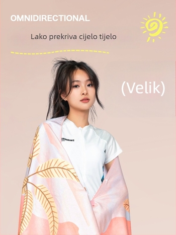 Nosivi ručnik-pončo od mikrovlakna za plažu – brzo sušenje, lagan, s kopčom; Materijal: mikrovlakno; Težina ispod 100 g; Pređa: 150D; Jacquard tkanina