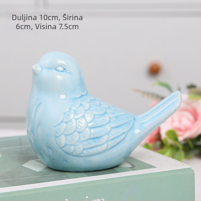 Keramička ptičja figurica, slatka dizajna u modernom minimalističkom stilu, dekor za dnevni boravak i radnu sobu, ukras za TV ormarić