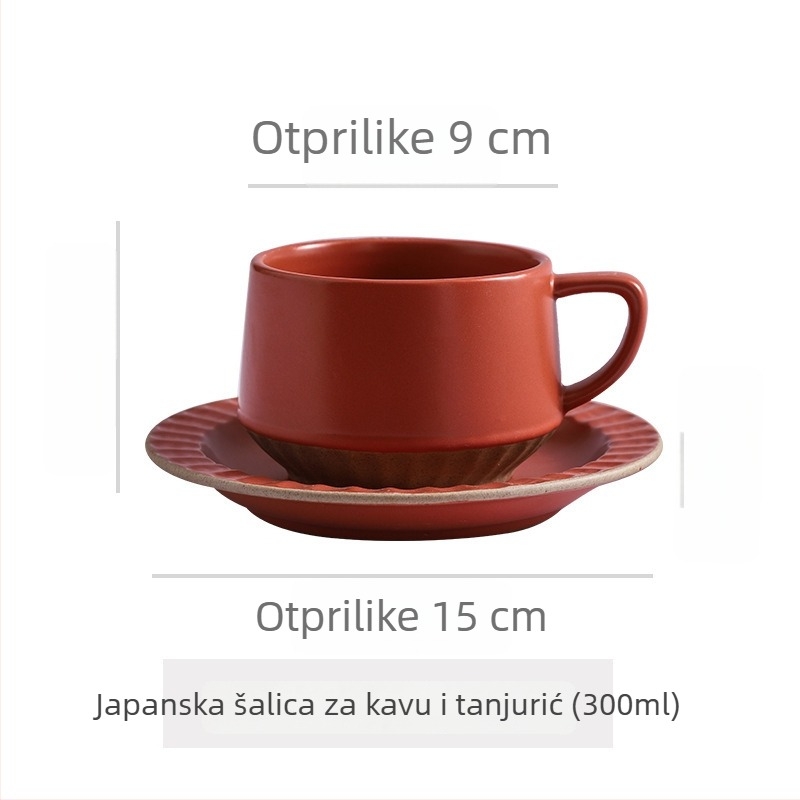 Keramička šalica za kavu s cvjetnim uzorkom, retro stil, dvodijelni set, pogodna za mikrovalnu i otporna na visoke temperature