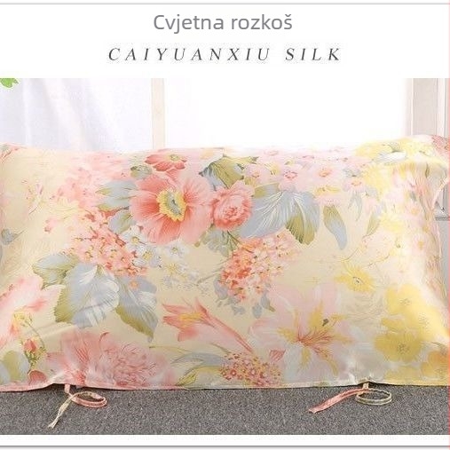 Jastučnica od svile, otisnuta, glatka i mekana, za njegu kose
