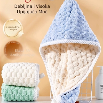 Šešir za sušenje kose za djecu, dvostruki sloj, debeo, visoka apsorpcija, brzo sušenje