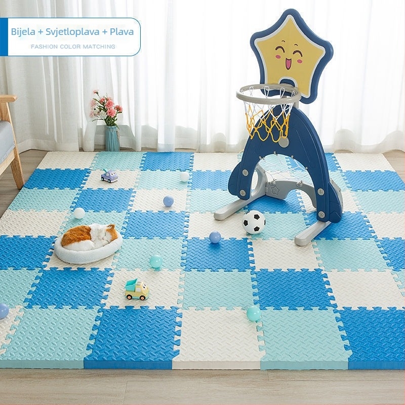 Dječja pjena podloga s puzzle elementima, debela, zvučno izolirana, za sigurno puzanje