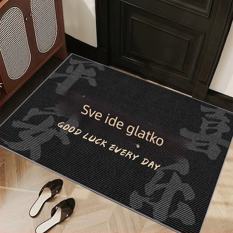 Crveni ulazni tepih u novokineskom stilu, motivi mira i radosti, lako se pere, otporan na mrlje, pogodan za hodnik i ulaz