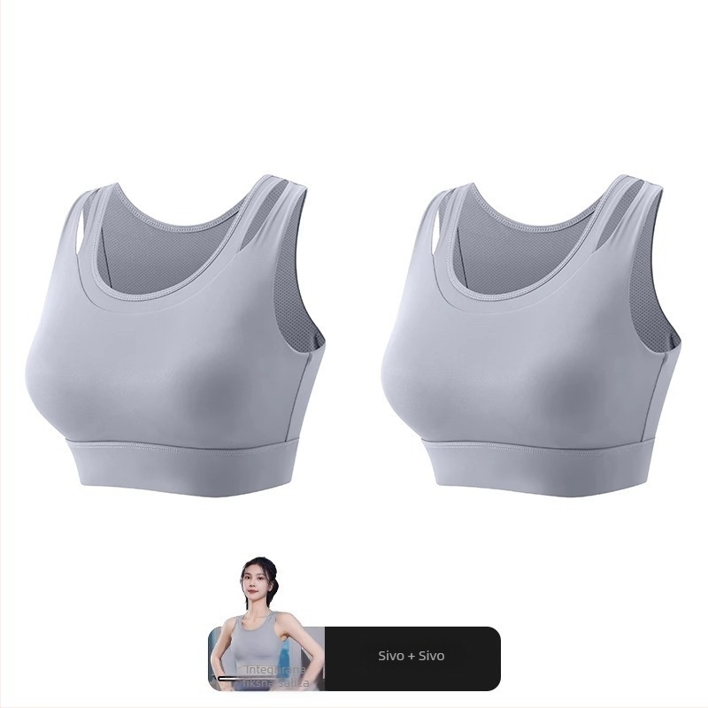 Ženski sportski grudnjak s jednoplošnim fiksnim jastučićem, glavni materijal najlon, podstava od spandeksa (30–50%), bez naramenica, trokutasti košarica, srednji oblik, upija znoj, za trčanje i jogu