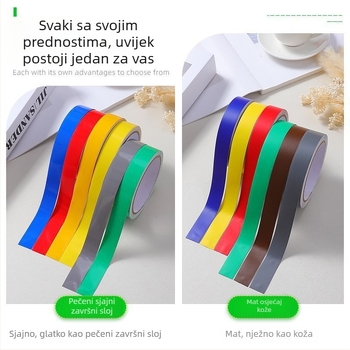 Crvena PVC sigurnosna traka za staklo – samoljepljiva dekorativna naljepnica za zid, završna traka, minimalistički stil