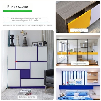 Crvena PVC sigurnosna traka za staklo – samoljepljiva dekorativna naljepnica za zid, završna traka, minimalistički stil