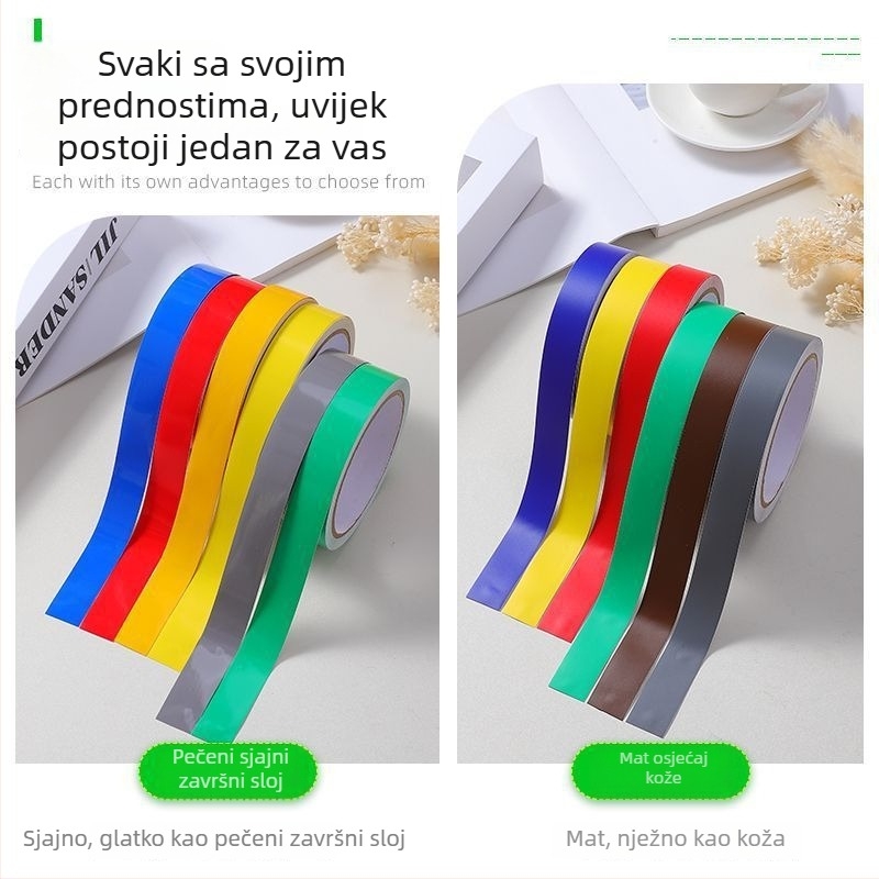 Crvena PVC sigurnosna traka za staklo – samoljepljiva dekorativna naljepnica za zid, završna traka, minimalistički stil