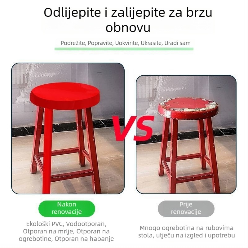 Crvena PVC sigurnosna traka za staklo – samoljepljiva dekorativna naljepnica za zid, završna traka, minimalistički stil
