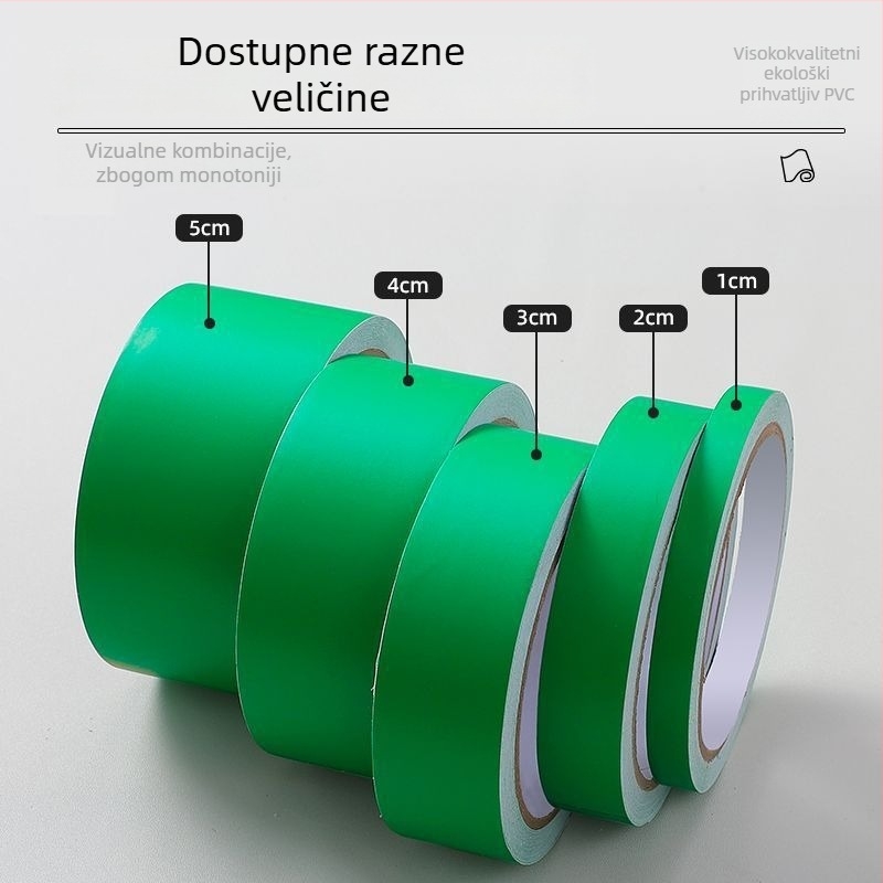 Crvena PVC sigurnosna traka za staklo – samoljepljiva dekorativna naljepnica za zid, završna traka, minimalistički stil