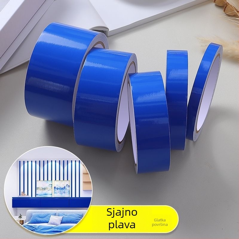 Crvena PVC sigurnosna traka za staklo – samoljepljiva dekorativna naljepnica za zid, završna traka, minimalistički stil