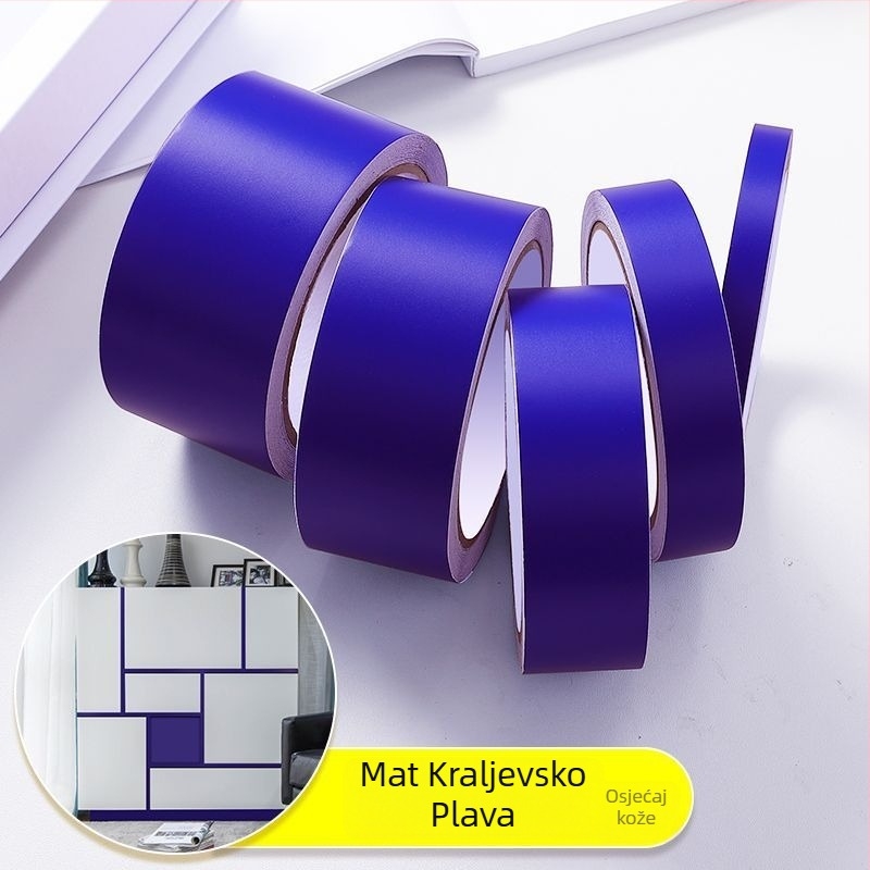 Crvena PVC sigurnosna traka za staklo – samoljepljiva dekorativna naljepnica za zid, završna traka, minimalistički stil