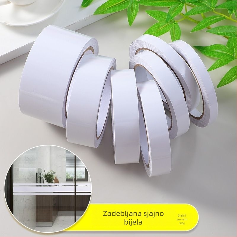 Crvena PVC sigurnosna traka za staklo – samoljepljiva dekorativna naljepnica za zid, završna traka, minimalistički stil